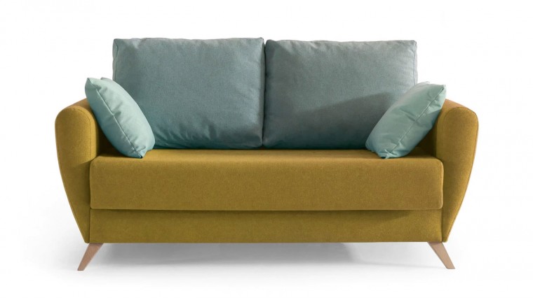 Sofá cama tapizado con patas de madera y diseño moderno DS141SMN