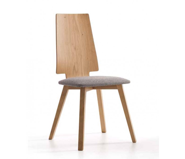 Silla de madera de haya con asiento tapizado DS690SWN