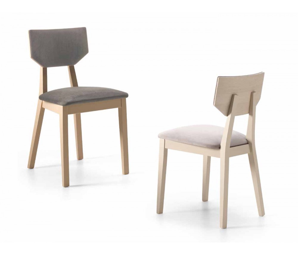 Silla De Madera De Haya Con Respaldo Y Asiento Tapizado DS690DMS