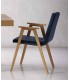 Sillón de madera de haya con asiento y respaldo tapizado DS690CLN
