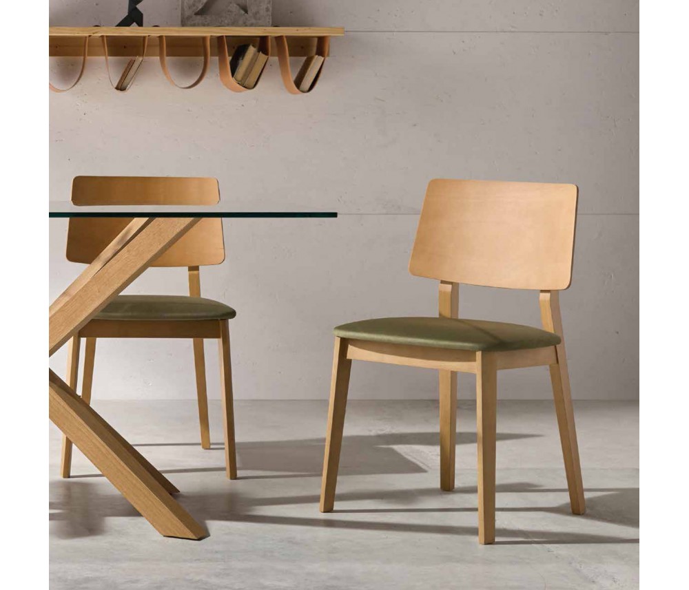 Silla De Comedor De Madera De Haya Con Asiento Tapizado DS690VLM Dstilo