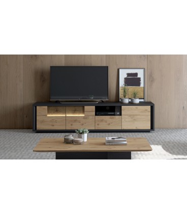 Mueble De Tv De L Neas Rectas Con Tres Puertas Y Un Caj N Ds Meg