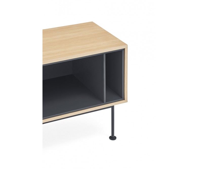 Mueble de TV de estilo nórdico con una puerta y dos cajones DS104YK