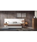 Dormitorio minimalista en nogal y blanco DS172IN40