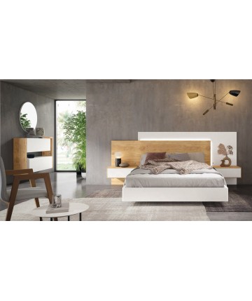 Dormitorio de diseño moderno en roble y blanco DS172IN44