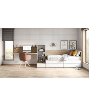 Dormitorio juvenil con cama modular y escritorio DS335CMP06