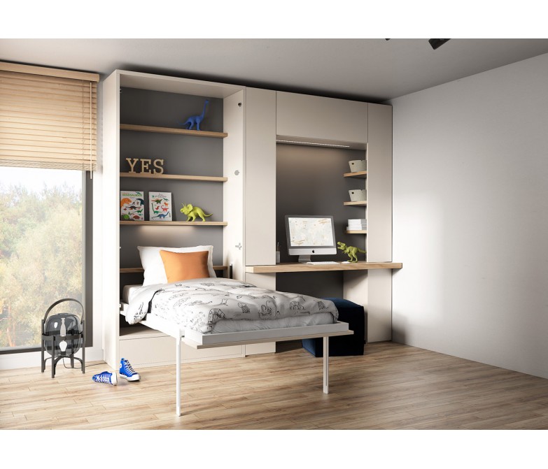 Dormitorio juvenil con cama abatible y escritorio DS335CMP30