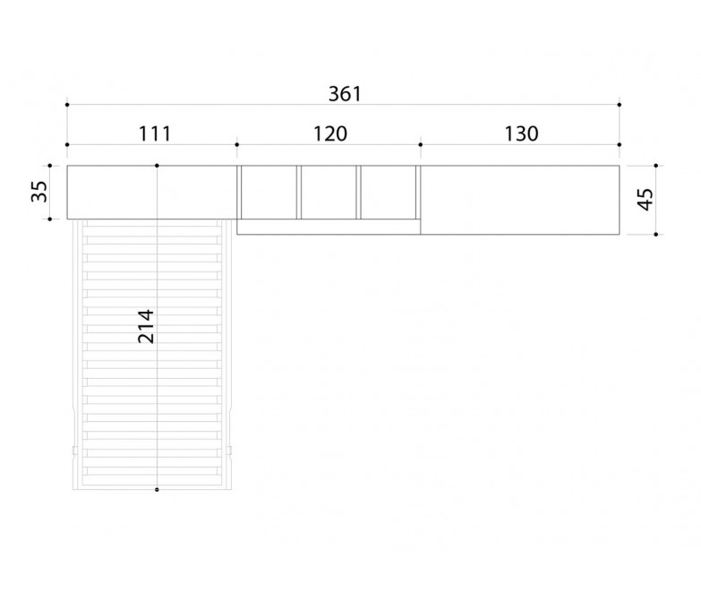 Cama abatible con librería para salón DS335CMP39