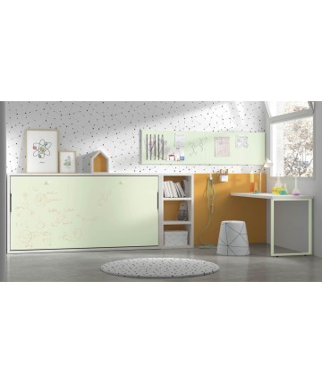 Dormitorio infantil con cama abatible y pizarra DS449CMP72
