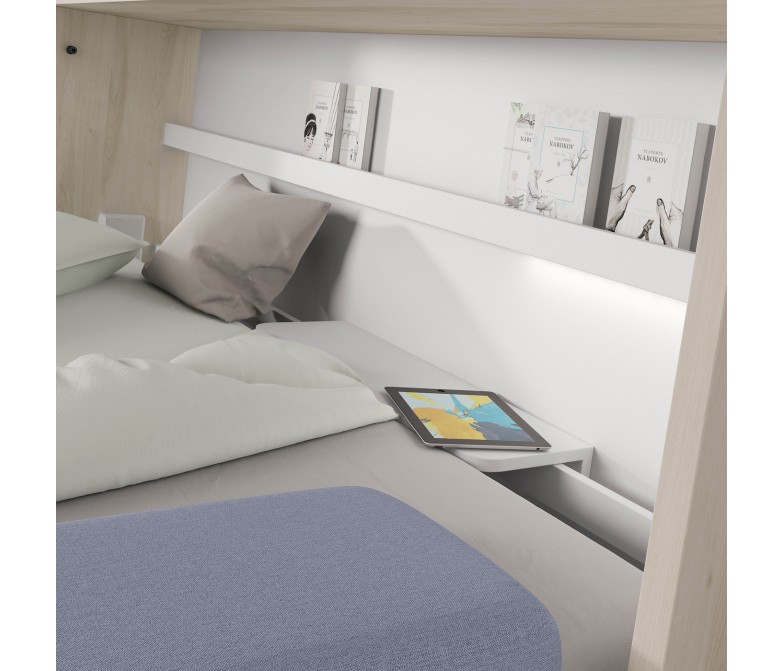 Dormitorio juvenil con litera abatible y escritorio DS449CMP69