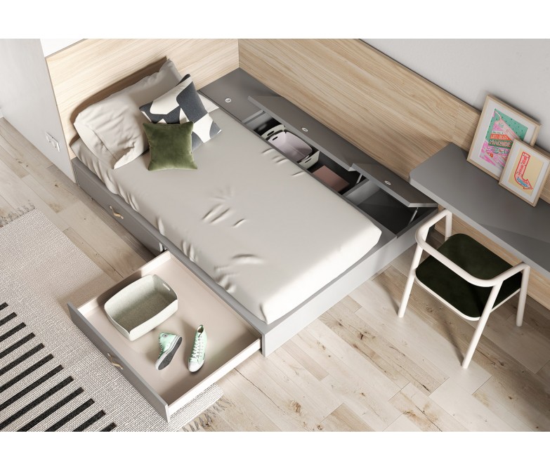 Dormitorio juvenil con cama tatami DS335CMP18