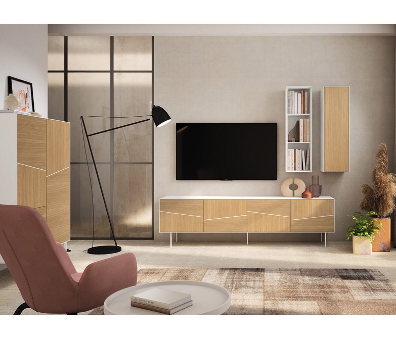 Mueble TV con cuatro puertas DS384SN