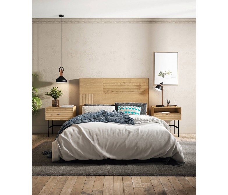 Dormitorio de madera de líneas rectas DS384TLS