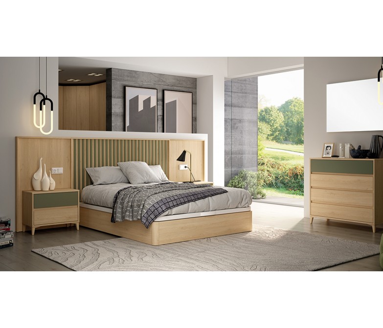 Dormitorio de líneas rectas y diseño moderno DS474GH