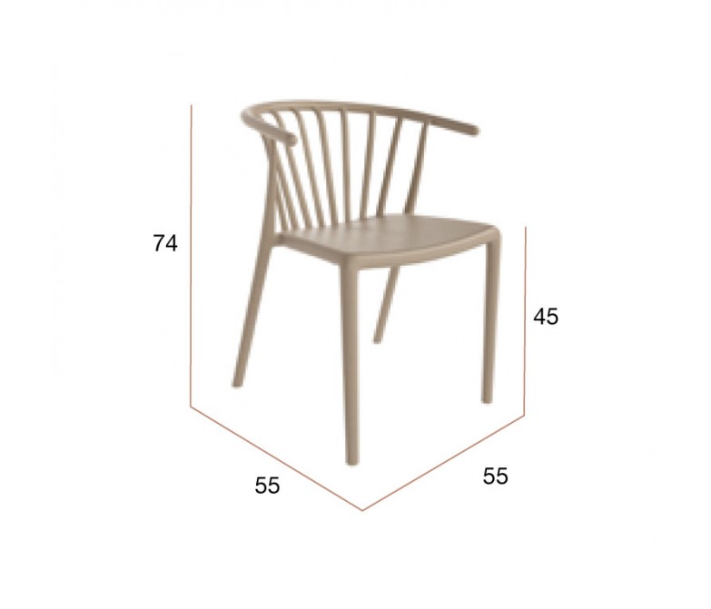 Juego de cuatro sillas apilables para exterior DS474BGL