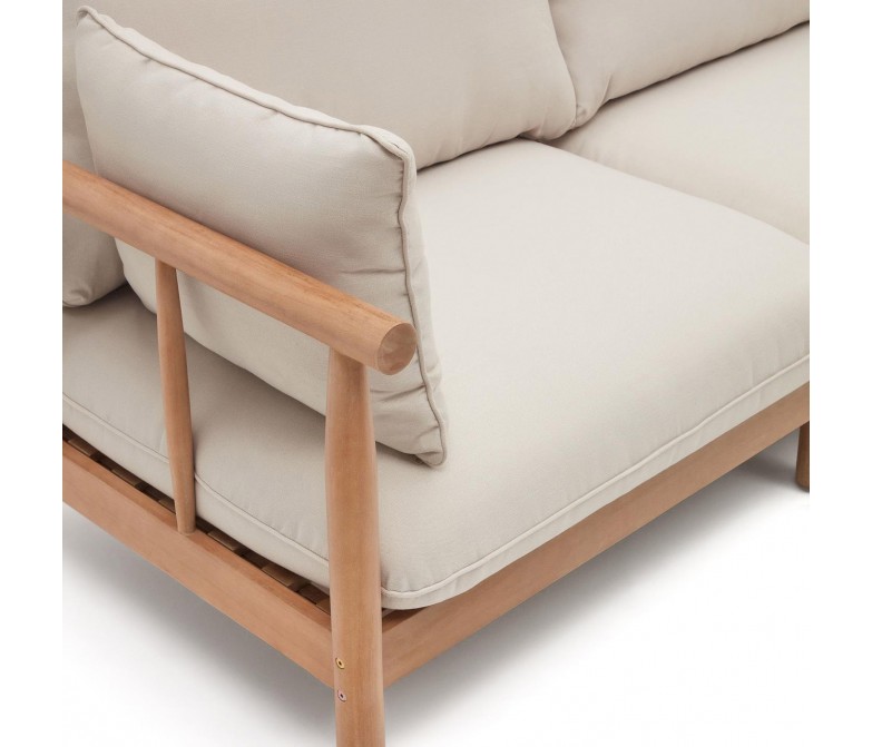 Set de sofá rinconero y mesa de centro de madera maciza de acacia DS340SCV