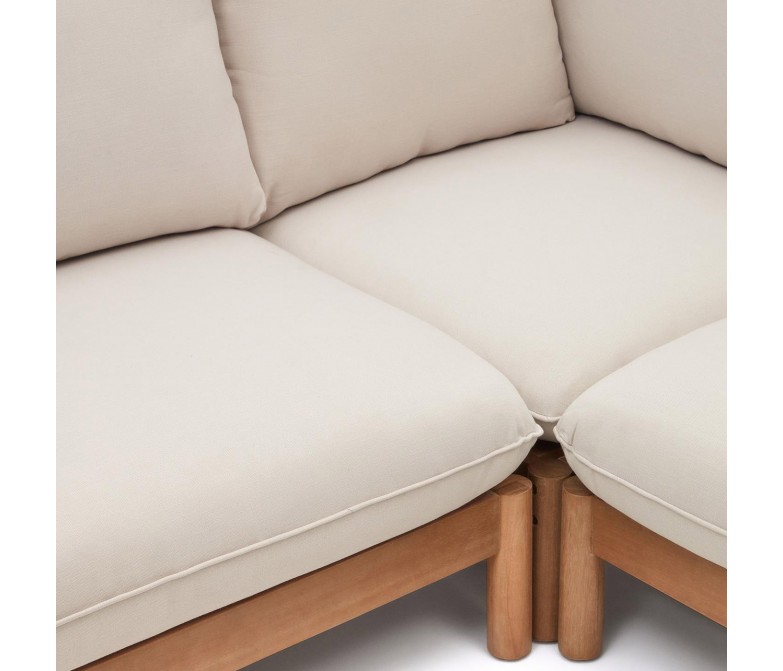 Set de sofá rinconero y mesa de centro de madera maciza de acacia DS340SCV