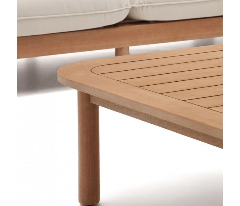 Set de sofá rinconero y mesa de centro de madera maciza de acacia DS340SCV