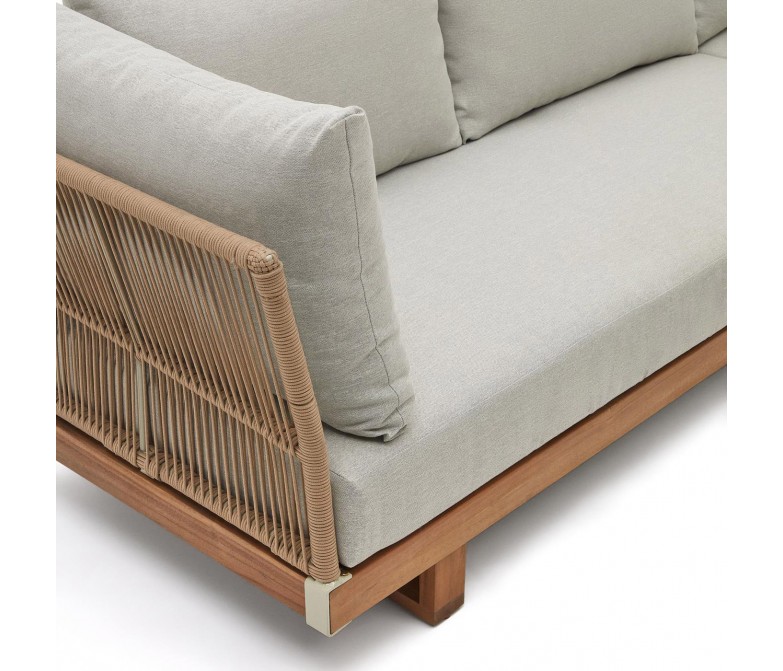 Conjunto de sofá rinconero y mesa de centro de madera maciza de acacia DS340RC