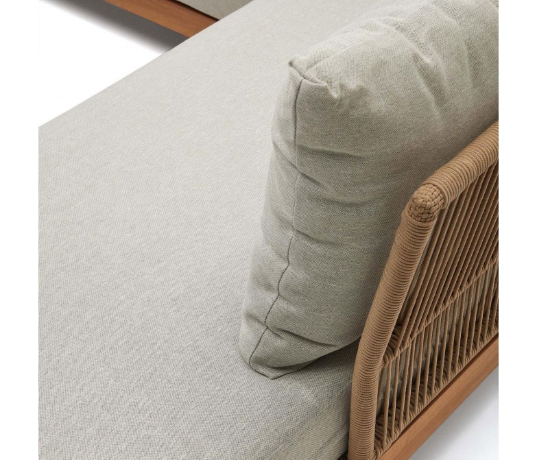 Conjunto de sofá rinconero y mesa de centro de madera maciza de acacia DS340RC