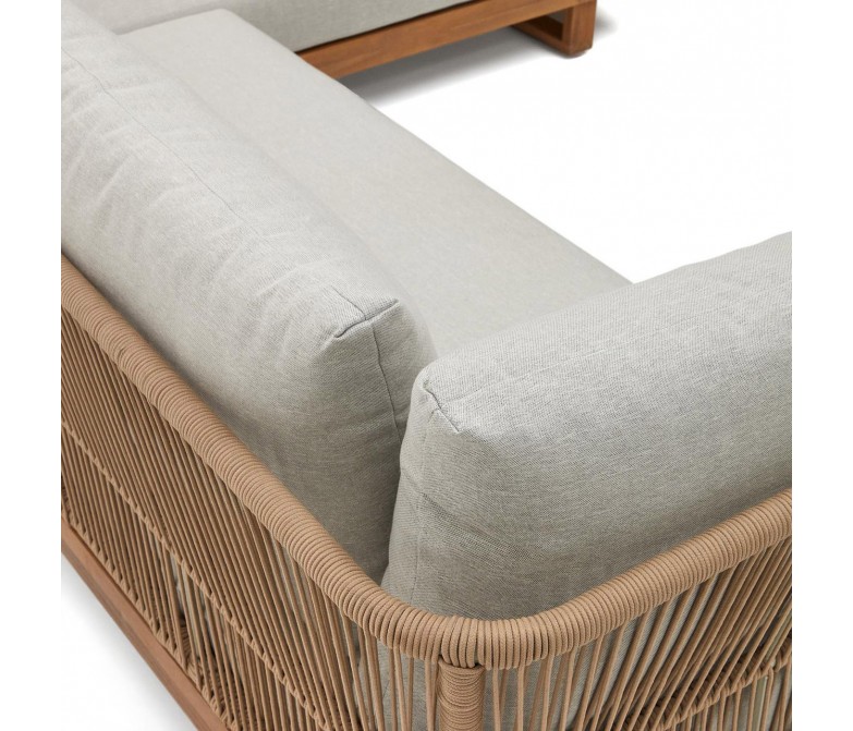 Conjunto de sofá rinconero y mesa de centro de madera maciza de acacia DS340RC