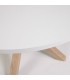 Mesa de comedor redonda con patas de acero efecto madera DS340RY