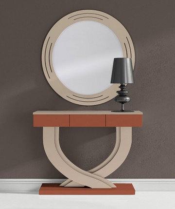 Recibidor de diseño exclusivo con espejo circular DS263-672