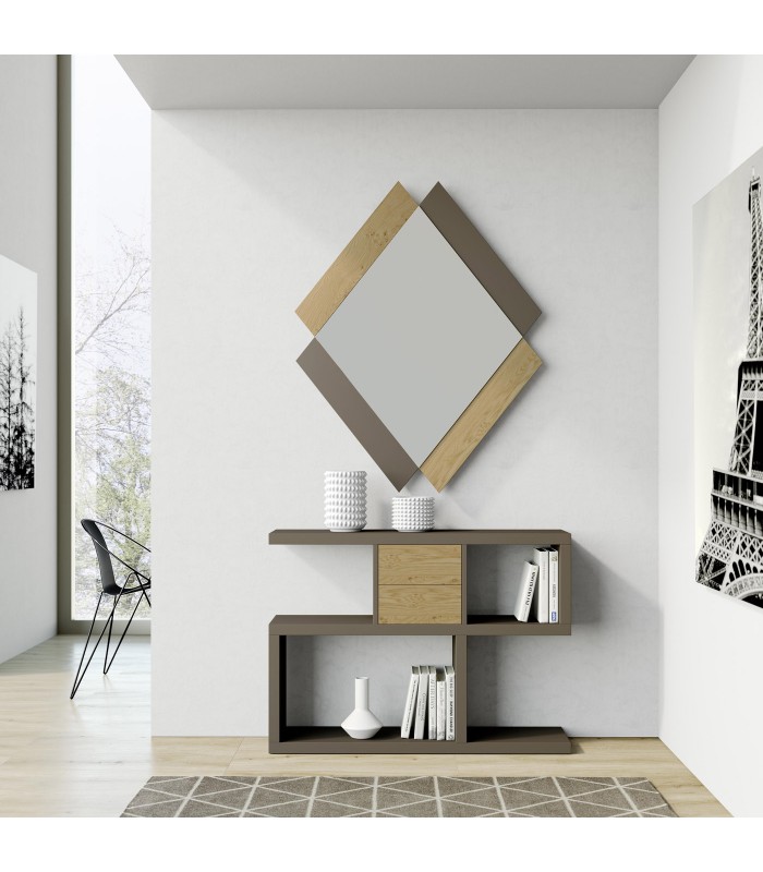 Mueble de entrada de diseño moderno con espejo a juego DS263-3020 - Dstilo