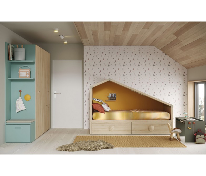Cama nido cabaña de diseño infantil DS143CTTG