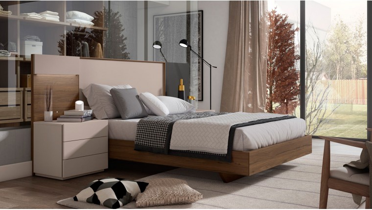 Dormitorio moderno color canela