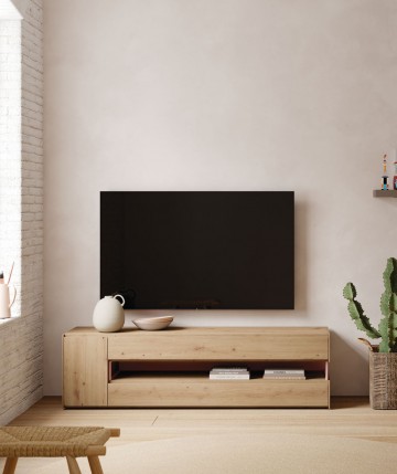 Mueble TV de estilo minimalista y tonos naturales DS143TV