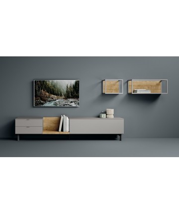 Composición de salón con galerías metálicas DS306C02