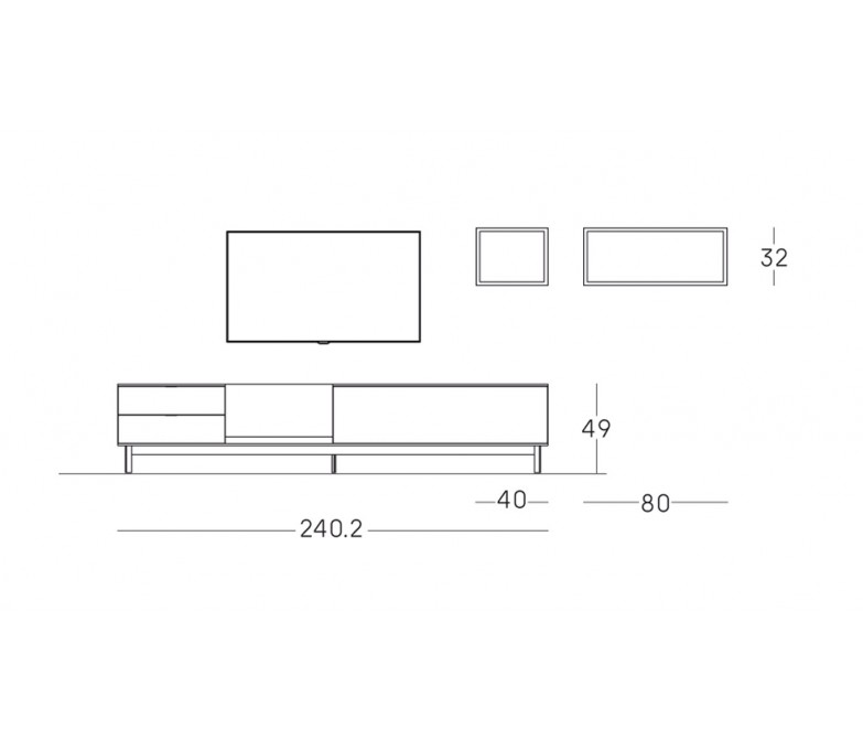 Composición de salón con galerías metálicas DS306C02