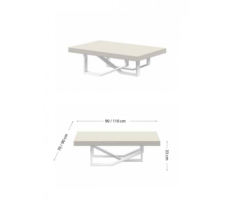Mesa de centro con tapa de madera y pie metálico DS51MRCS