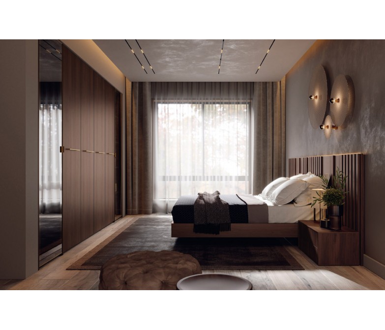 Dormitorio de matrimonio de diseño contemporáneo DS503RBBN