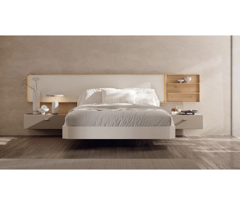 Dormitorio de diseño moderno con cama suspendida DS503PRS