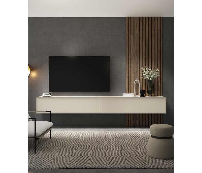 Composición TV con panel en madera natural DS172ID08