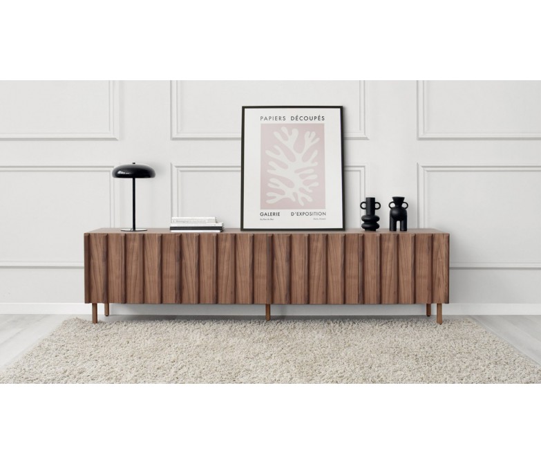Mueble TV de diseño elegante en madera de nogal DS194STKN
