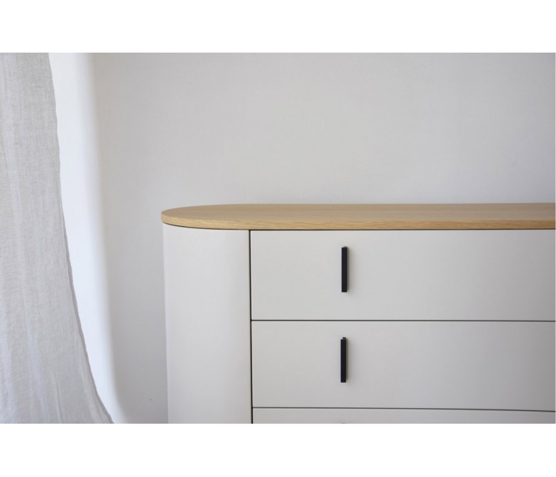 Cómoda de diseño contemporáneo en gris arena y roble DS373CLT