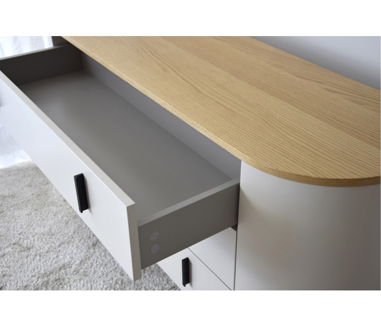 Cómoda de diseño contemporáneo en gris arena y roble DS373CLT