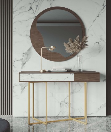 Consola de diseño contemporáneo y base metálica DS393MRSL