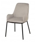 Silla tapizada con patas metálicas negras DS384LRS
