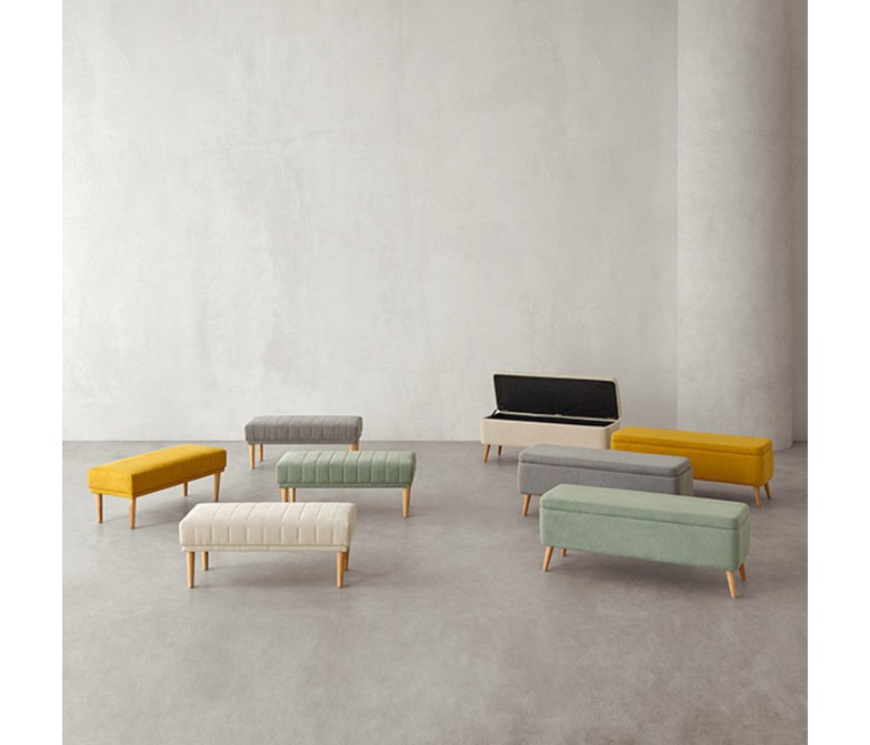 Banqueta tapizada con patas de madera DS384BR