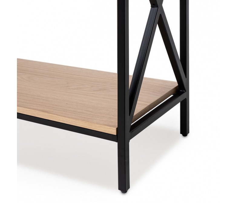 Consola-recibidor de roble y estructura metálica DS384RG