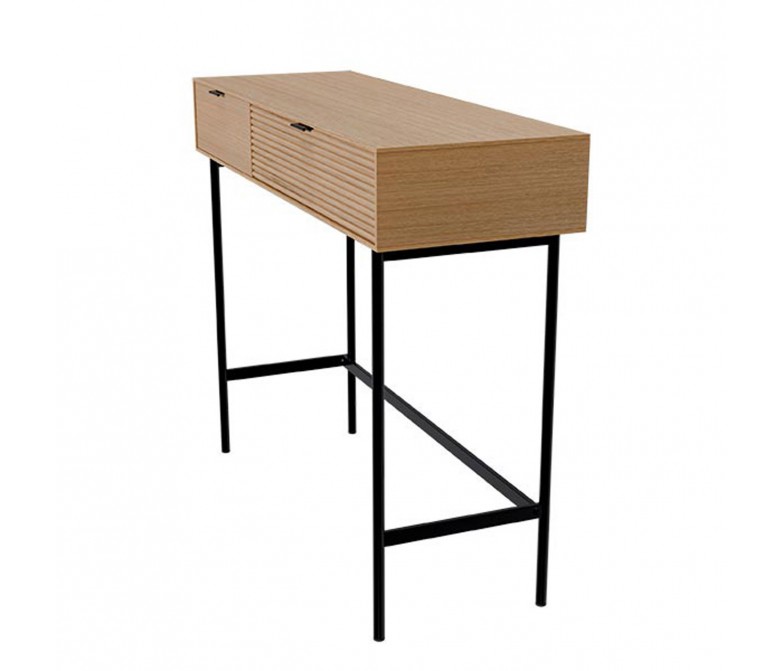 Consola de madera de roble con dos cajones DS384TLS