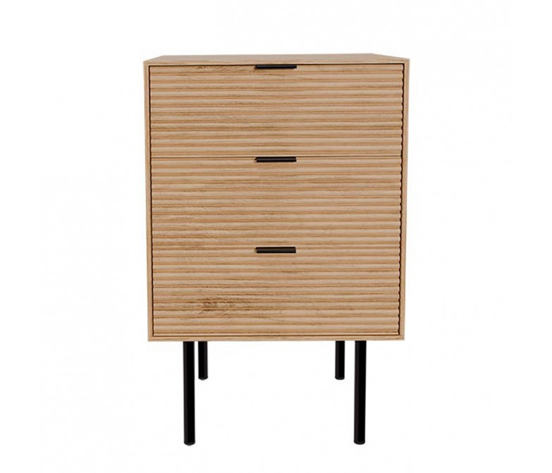 Mesita de noche en roble con tres cajones DS384SN