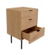 Mesita de noche en roble con tres cajones DS384SN