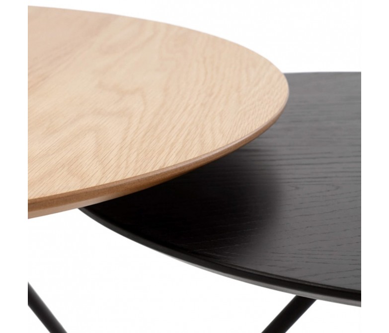 Mesa de centro redonda con patas metálicas DS384DVD