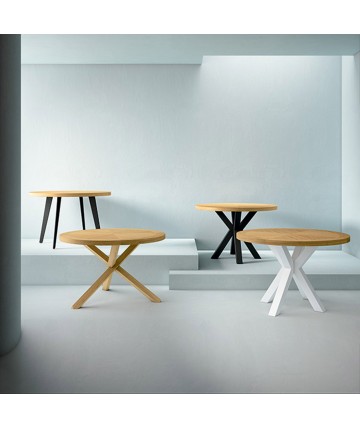 Mesa redonda de comedor en roble DS384MNRV