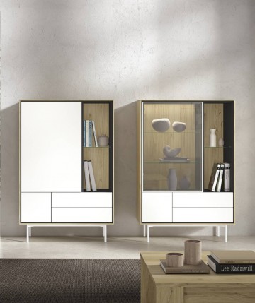 Aparador vitrina estilo nordico  c/ led DS533142